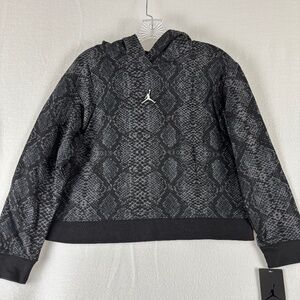 Nike, Air Jordan, black and Gray, Native Pattern, Hoodie, XL Girl's, Pullover